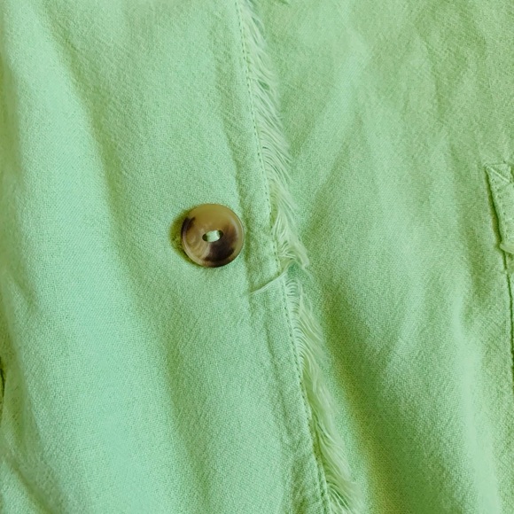 VTG lime green fringe button up light weight coat - Picture 7 of 9